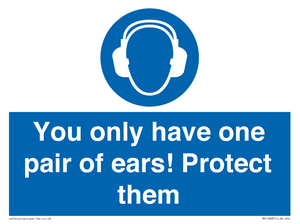 Mandatory: You only have one pair of ears! Protect them